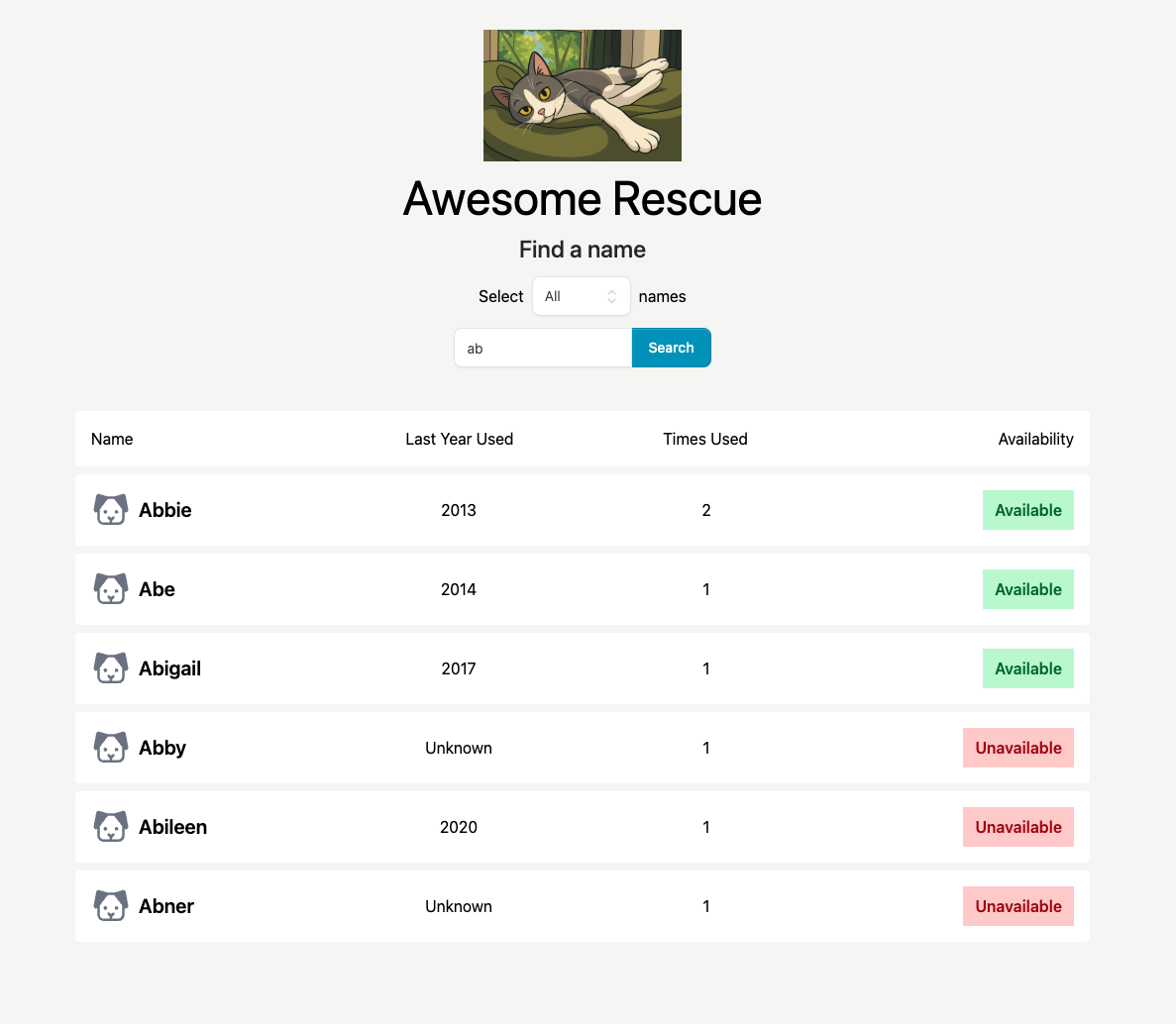 Name Finder Demo Page
